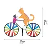 Gartendekorationen Bciou Vivixixilaojh 1/3 Stück Windspinner Tier Hund Katze Fahrrad Windmühle Pfahl Statue für Garten Rasen Hof Dekoration D Dhkx7