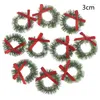 Christmas Decorations 10 Pcs Wreaths Miniature Fairy Garden Home Decoration Mini Craft Dollhouse Micro Decor DIY Gift