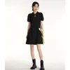 파티 드레스 Toyouth Women Dress 2024 Summer Puff Sleeves Polo Neck A-Shape 액적 모양 중국어 스타일 세련된 미디 스커트