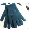 Gants sans doigts en gros hiver gants chauds épaissis plus Veet élastique tricoté cinq doigts mitaines magiques livraison directe mode acc Dhhso