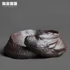 Rock mijn aardewerk klei Chinese draak thee huisdier handgemaakt retro aardewerk Kung Fu theeceremonie gebruiksvoorwerpen pot cover bowl cover placer 240130