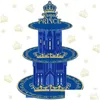 Other Event Party Supplies Joymemo Royal Prince Cake Cupcake Stand Blue 3-Tier Holder Birthday Baby Shower Decorations Dr Homefavor Dhwfd