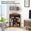 3Tier Cube Storage Bookcases with USB Ports and Outlets Triangle 8 Cubbies for Bedroom Living Room Brown 240125