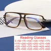 Sunglasses Reading Glasses For Men 2024 Double Bridge Retro Square Anti Blue Light Eyeglasses TR90 Business Metal Optical Computer