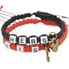 Charm Bracelets Couples Lovers Bracelet His Hers Personalized Gift Key Lock Jewelry Pink Black White Red Rope Chain