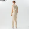 Men's Tracksuits INCERUN 2024 American Style Fashion Solid Sets Hollow Design Tassel Side Strap Vests Pants Casual Two-piece S-5XL