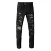 Jeans Classic Hip Hop Pants nödställda rippade cyklist Jean Slim Fit Motorcykel denim Jeans