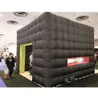 5x4m Customized Black Rubik Inflatable Cube Tent Large Event Showroom Wedding Party Marquee Giant Mobile Room Structure With Do