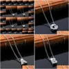 Pendant Necklaces Pendant Necklace Sier Short Chain Choker Crystal Personal 26 English Letters Name Pretty Fine Jewelry Wholesale Drop Dhsfe