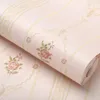 Vintage europeu espelho flor papel de parede 3d bonito floral sala estar crianças quarto decoração papéis listrado 240122