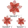 Fiori decorativi 5 pz 9/11/16 cm Natale Artificiale Flash Simulazione Testa di Fiore Anno di Nozze Decor Forniture False