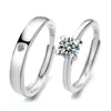 Anelli di banda S925 Coppia in argento sterling che propone di dare alla loro migliore amica e fidanzata San Valentino Gioielli Ring RZWF