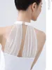 Vêtements de scène Justaucorps de ballet pour femmes, vêtements d'entraînement, couture en maille, cou suspendu, gymnastique, Costumes de ballerine, collants