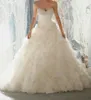 Luxury ruffled kjolboll klänning bröllopsklänning för kvinna 2024 glänsande pärlor pärlor älskling snörning spets upp sexiga brudklänningar vestido de novia