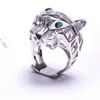 Or Argent Mode Unisexe Anneaux Fine Cristal Incrustation Alliage Animal Léopard Designer Bijoux Fiançailles Mariage Femme Hommes Accessoires Hiphop Bijoux