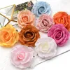 Fleurs décoratives 30 pièces/12CM grande Rose blanche têtes de fleurs en soie artificielle bricolage Scrapbooking mariage maison fête décoration de gâteau fausse couronne