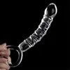 Transparent Crystal Glass Vagina Massager Dual Head Huge Dildo Anal Ass Plug G-spot Stimulation Sex Toy for Couples Masturbator 240130