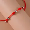 Bracelets de charme manuel sept nœuds Bracelet Bracelet Miss Beads For Women Red Rope (Polyester)