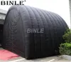 9x6x5mH (30x20x16.5ft) vente en gros sur mesure multifonctionnel géant noir tunnel gonflable tente entrée scène couverture chapiteau auvent pour événements