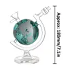 7.1 Inch Glass Globe Bong Planet Earth Recycler Hookah Glow in the Dark with 14mm Male Glass Bowl Smoking Accessories for Smoking Water Pipe Dab Rig H5568