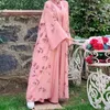 Abbigliamento etnico Musulmano Aperto Abaya Tuta abbinata Set da 2 pezzi Eid Abaya per le donne Dubai Turchia Ramadan Islam Vestito Abito Hijab da festa