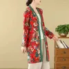 Camicette da donna Nord-Est Cappotto con fiori grandi Primavera/Estate 2024 Cardigan con bottoni Pan in stile etnico cinese Camicia sottile di media lunghezza Trendy Z4710