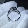 Bagues de cluster Royal Bijoux Princesse Diana Soild 925 Bague en argent sterling Bague de fiançailles pour femmes Mariée Saint Valentin Cadeau