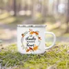 Tassen „Just A Girl Who Love Fall“, bedruckt, kreative Emaille-Kaffeetassen, Urlaub, Party, Wein, Saft, Henkel, Tasse, Thanksgiving-Geschenke