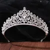 Haarspangen DIEZI Wunderschöner Luxus Bue Grün Rot Kristall Braut Tiara Krone Braut Königin Stirnbänder Hochzeit Schmuck Zubehör