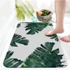 Tapis Feuille de Palmier Tropical Cactus Monstera Décoration Tapis de Porte de Cuisine 50x80 Tapis de Velours Paillasson Sol intérieur Salle de Bain Tapis antidérapant