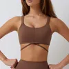 Yoga Outfit Nude Bra Women's Thick Strap Sports Gym Push Up Exercise Running Quick Dry Fitness Top Sexy Comfort