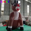 8mH (26 pés) Com soprador atacado Gigante Animado Adorável Natal Inflável Rudolph, ornamento de rena marrom gigante para decoração de quintal de casa de fazenda