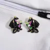 Broschen Benutzerdefinierte Gothic Punk Emaille Pins Wein Drache Revers Abzeichen Auf Rucksack Zubehör Metall Schmuck Geschenk Für Freund Großhandel