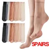 Women Socks 5pairs Summer Transparent Ultrathin Crystal Silk Elastic Nylon Ladies Female Invisible Short Ankle Sock
