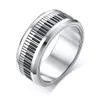Band Rings Men Music Piano Keyboard Ring Stainless Steel Rotatable Spinner Rings For Man Boyfriend Gifts Sier Tone Drop Delivery Jewe Dhcr3