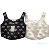 Beaded vest new fashion designer knitted halter Luxury tank top for girls women short Spice slim-fit vest balck white size S-M-L