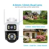 Dual Lens Screen IP Camera Wifi Waterproof Color IR Night Vision Auto Tracking Surveillance Cameras ICSEE App