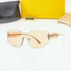 Womans Fendy Sunglasses Designer Fashionable Frameless Fenty Sunglasses Trendy Personalized One-piece Sunshades Square Ocean Pieces High Aesthetic Sun Glasses