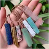 Pendentif Colliers Pierre naturelle Minéral Irregar Rec Quartz Pendum Amazonite Tiger Eye Lapsi Rose Cristal Drop Livraison Bijoux Pendentif Otbdi