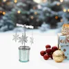 Bougeoirs porte-lumière de thé arbre de noël flocon de neige renne pendentif chandelier rotatif pour la décoration de la maison