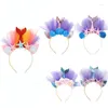 Party Decoration 1pcs Little Mermaid Flamingo Baby Shower Birthday Girl Headbands Crown Headwear Hair Hoop Accessories