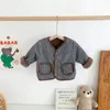 Manteau d'hiver pour bébés garçons et filles, en peluche de coton épais, rétro perforable des deux côtés, vêtements doux à la mode pour enfants 240122