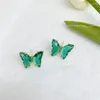 Stud Earrings 2024 Fashion Elegant Crystal Butterfly Simple Cute Korean Female Lady Small Vintage Zircon Stone