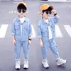 Kleidung Sets Jungen Set Kinder Frühling Herbst Denim Anzug Langarm Kinder Outfits Für Baby Jungen Kleidung 4 6 8 10 12 jahre