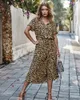 Partykleider Dots Print Weißes Kleid Frauen 2024 Sommer Kurzarm Tunika Vintage Midi Casual Urlaub Boho Strand Vestidos