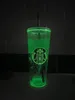 DIY Halloween Flat Lock 710 ml 24oz klar plast Double Wall Tumbler Cup Halloween Blood Drip Snow Glob 240124