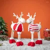 Juldekorationer Plush Simulation Elk Decoration Fabric Art Reindeer Standing Xmas Deer Dolls Year Party Decor Prydament Gift