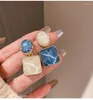 Dangle Earrings Fashion White Blue Resin Drop For Women Korean Style Beautiful 2024 Color Jointed AB Wholesale