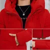 Jaquetas femininas Mulheres Parkas Casaco Primavera Outono Algodão Acolchoado Joelho Jaqueta Cor Sólida Longa À Prova de Vento Elegante Casacos Com Capuz Outerwear