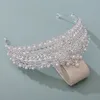 Hair Clips KMVEXO Wedding Tiara Crystal Pearl Bridal Crown Gold Color Diadem Veil Tiaras Accessories Headpieces